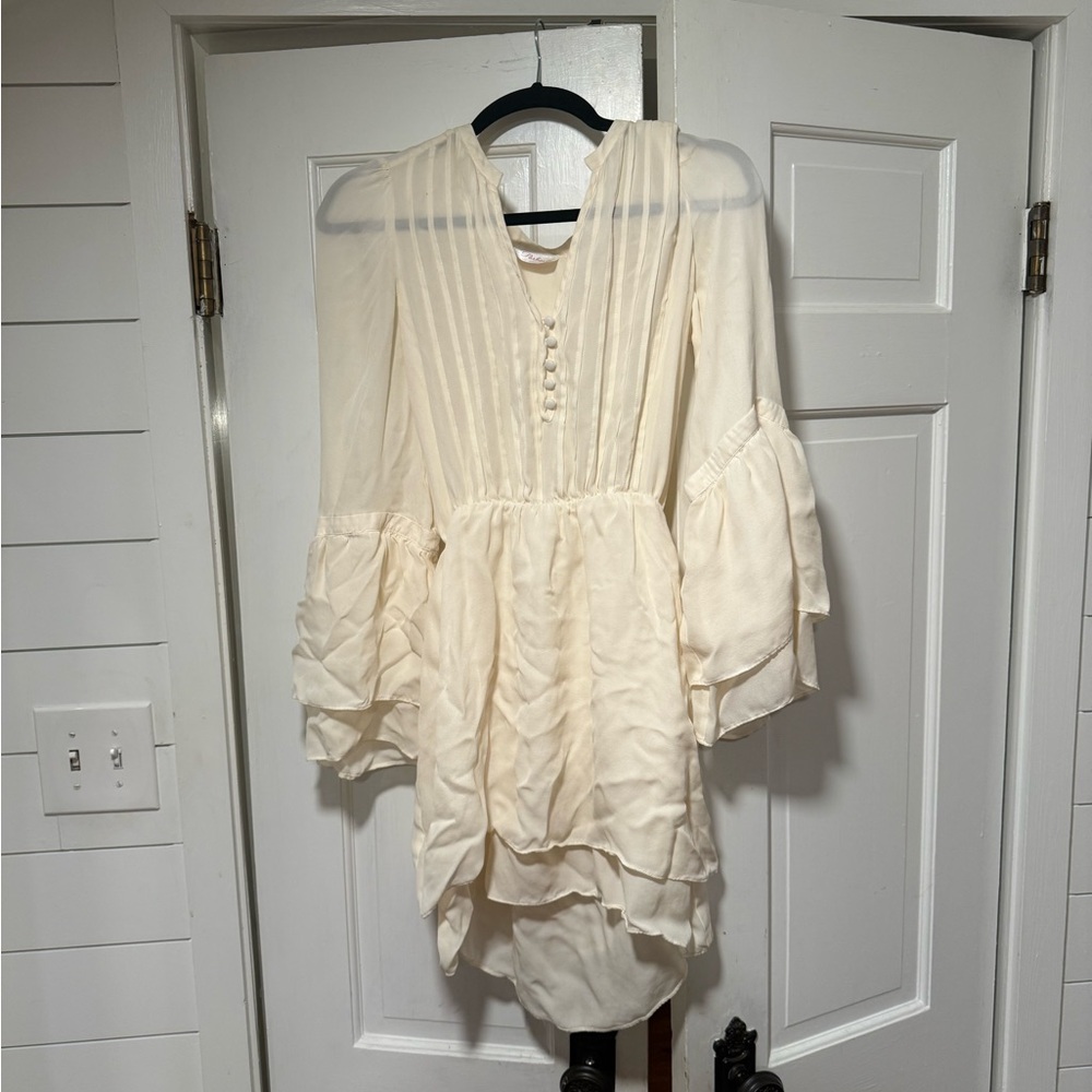 Parker silk double flare mini dress